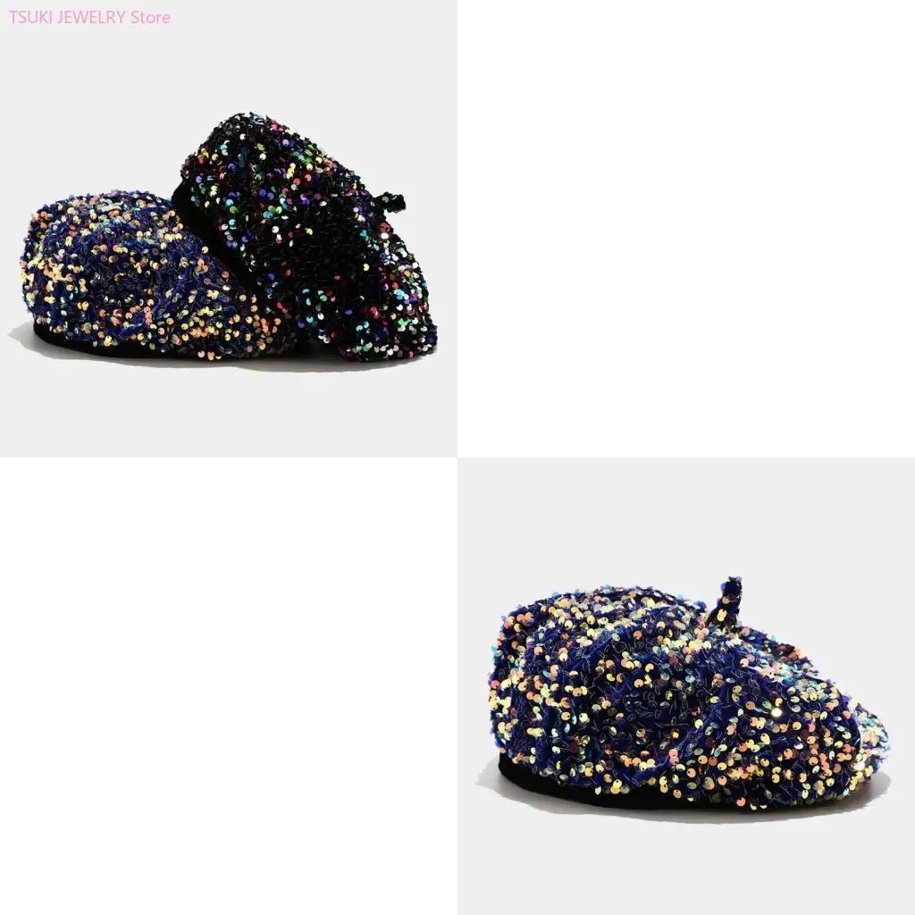62ke-fashionable-sequins-pumpkin-hat-light-weight-comfortable-winter-autumn-hat-for-women-outdoor-activity-daily-wear