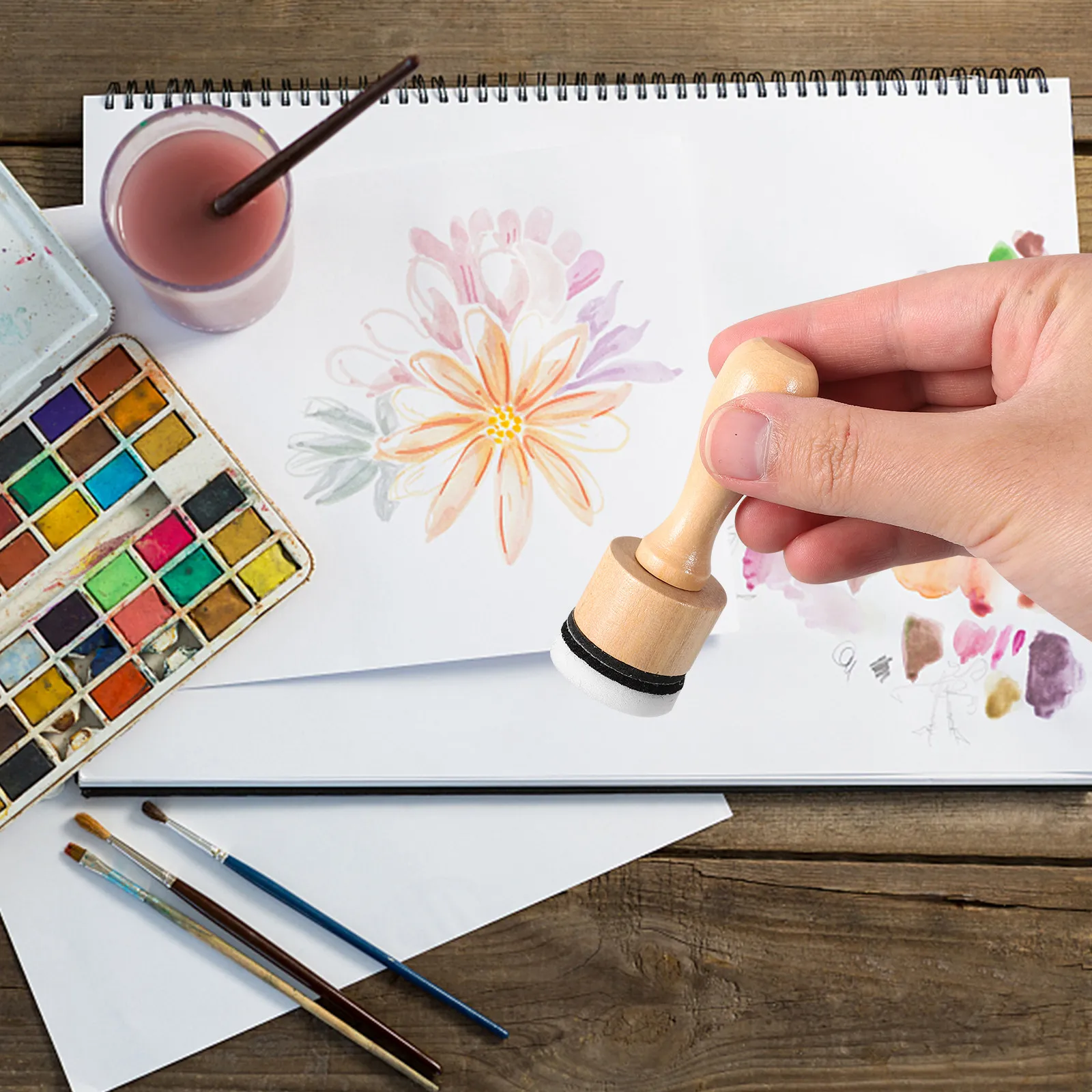 Set di Mini Strumenti per Miscelazione Inchiostro, Design Altamente Funzionale per Creare Sfumature Ricche con Inchiostri Liquidi, Spugna per Inchiostro Distressed