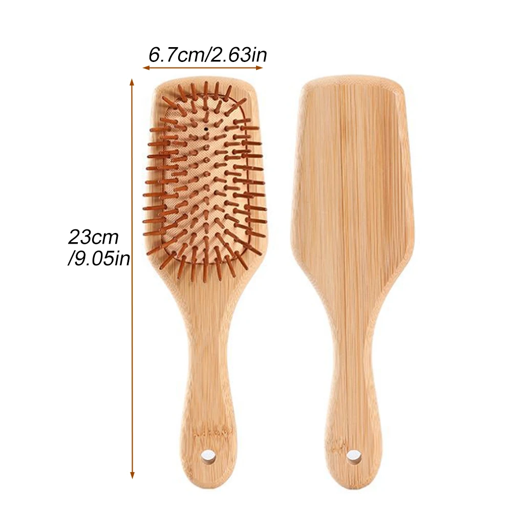 1 Piece Massage Bamboo Combs Hair Brush Women Anti-static Professional Detangling Reduce Hair Loss Styling Tool Wood Comb Unisex