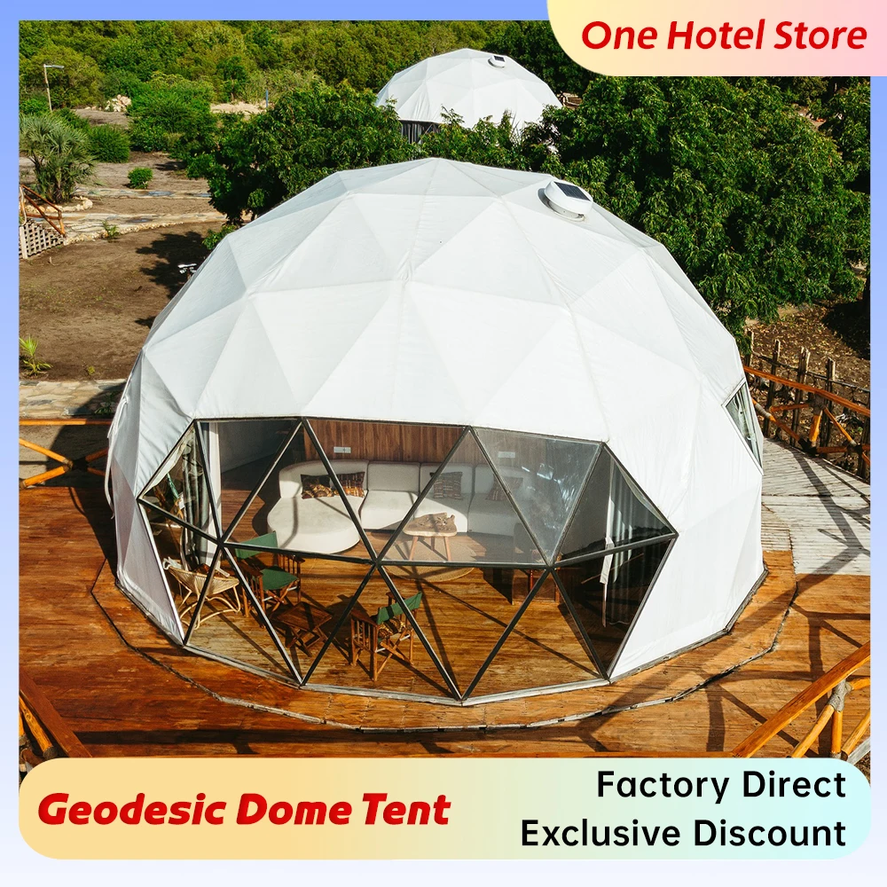 Geodesic Dome Kit Tent 4 Season Snow Guard Windproof PVC Glamping Igloo House Outdoor Prefab Building For Luxury Resort Hotell