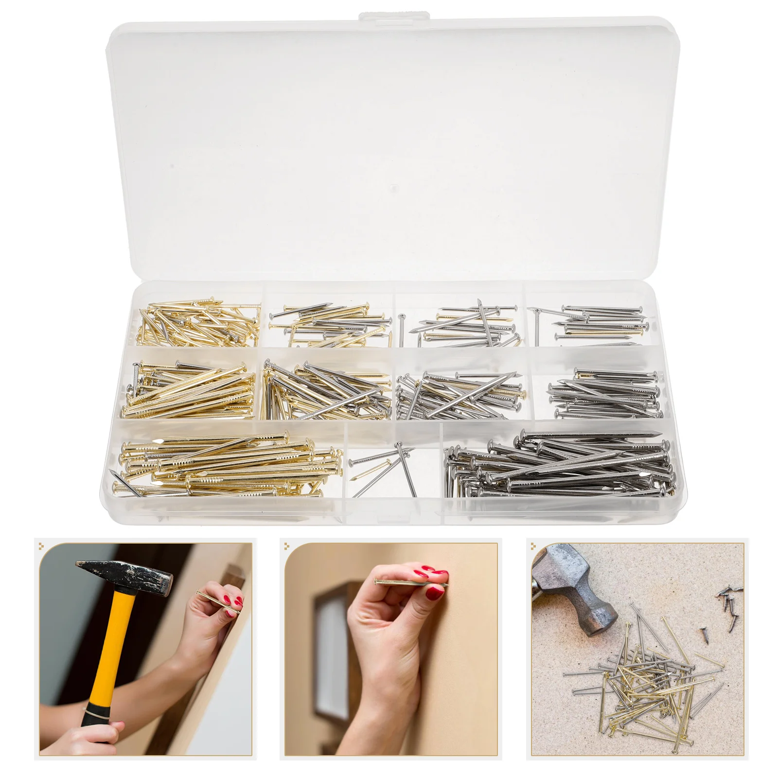 

400 Pcs Nails Wall Hardware Small Assortment Kit Picture Peg for Hanging Pictures