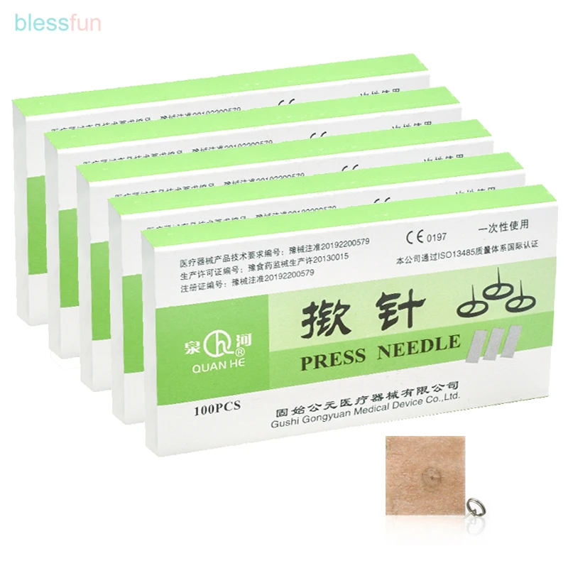 10Box 0.22*1.5mm Sterile Press Needle Auricular Acupoints Acupuncture Needle Skin Massage Stimulation Ears Stickers Wholesale