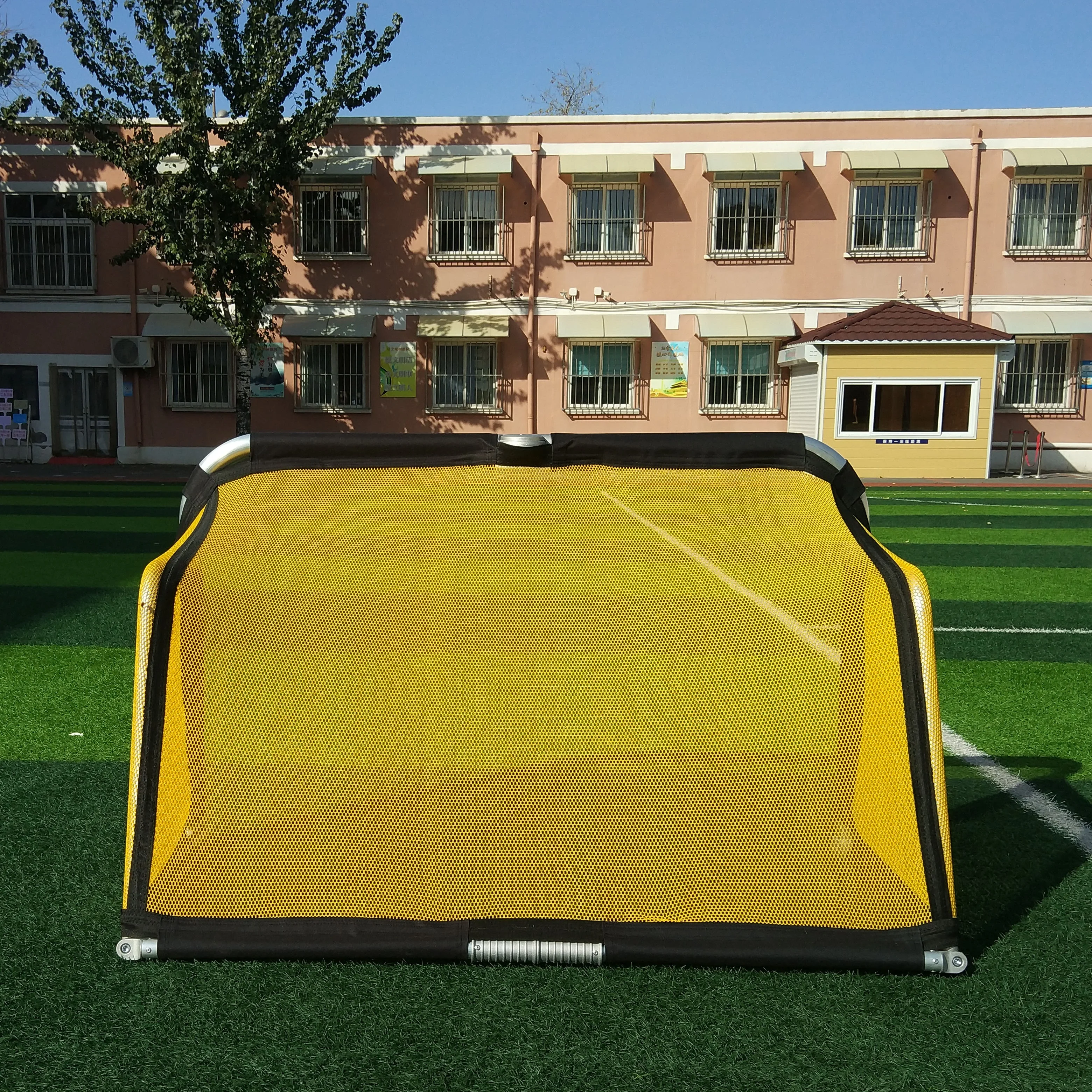 4 Ft Kid Using Foldable Mini Aluminum Portable Soccer Goal