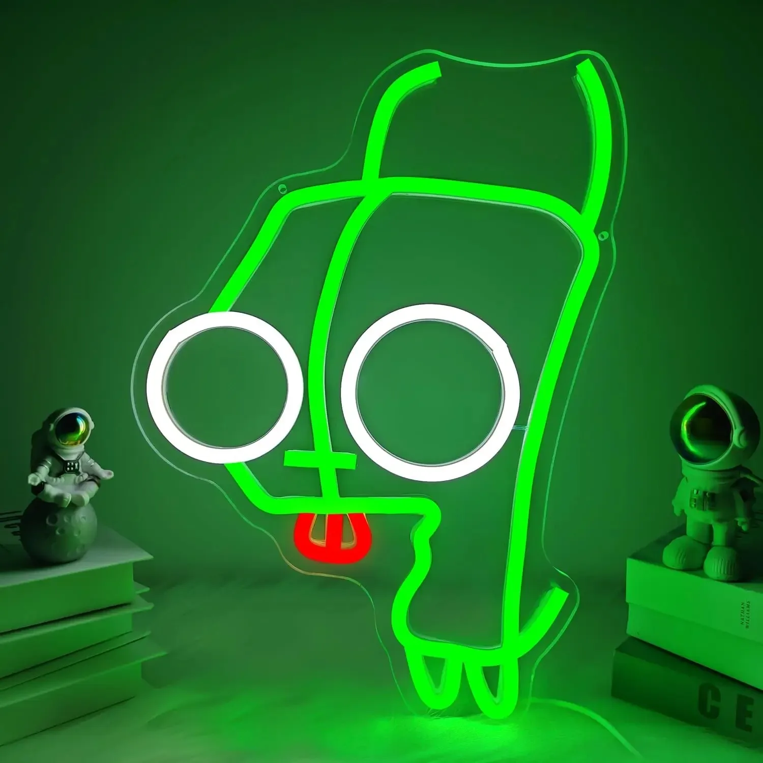 

Cute Cartoon Anime Neon Sign for Wall Decor Dimmable Funny Green Neon Light for Kids Room Bedroom Party Supplies Birthday Gifts