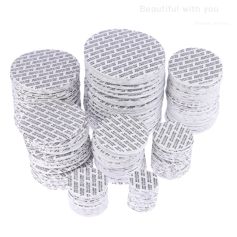 

200Pcs Self-adhesive Foam Pressure Sensitive Seal Cap Lining Tamper Resistant Seals Liner For Cosmetic Jar Bottle Pot 20MM-82MM