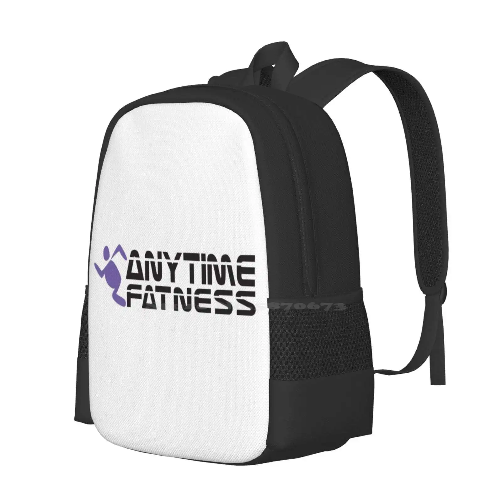 Anytime Fatness 3D Print Design Backpack Student Bag Anytime Fitness Fatness Humour Unfit Lazy Active Gymnasium Training Workout