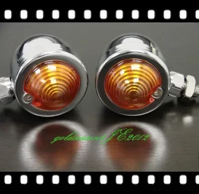 

Chrome Amber TURN SIGNAL Bullet LIGHT for Honda VT VTX 750 1100 1300 1800 Shadow