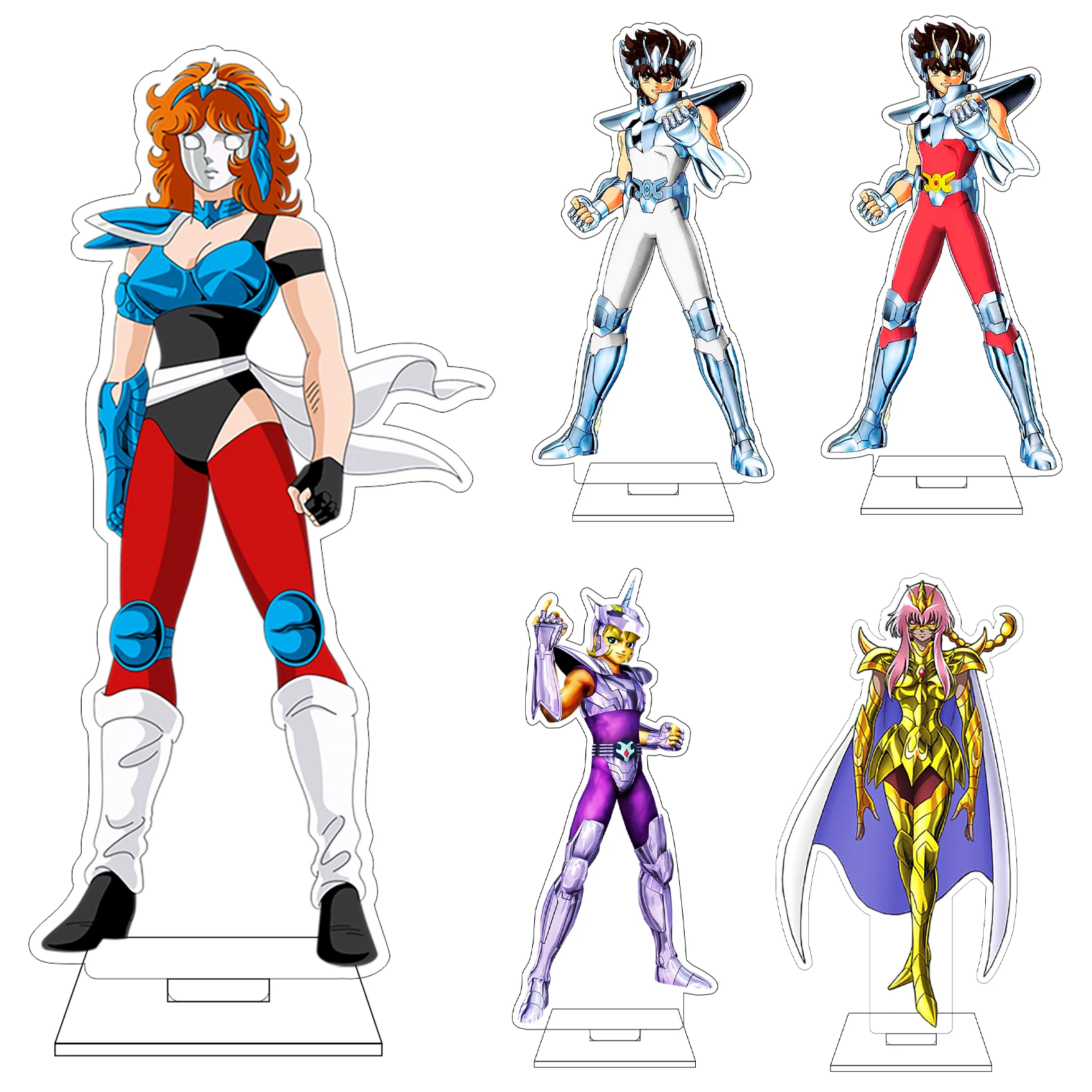 Figura de acrílico de 16 cm de Saint Seiya para cosplay, base de exhibición de Elda Equuleus Shō Emma, adornos y regalos