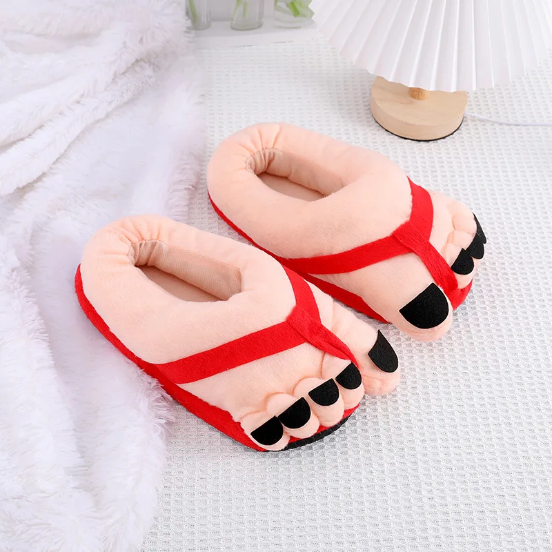 Creative Men Women Winter Slippers Big Feet Couples Funny House Slippers Home Soft Warm Cotton Non Slip Indoor Casual Shoes