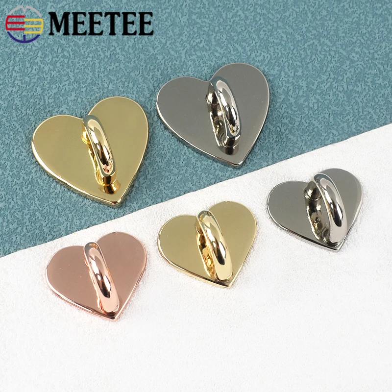 

4/10/20Pcs Meetee 18/25mm Metal Arch Bridge Buckles Heart Bag Side Clip Clasps for Bags Connetor Hook DIY Decoration Accessories