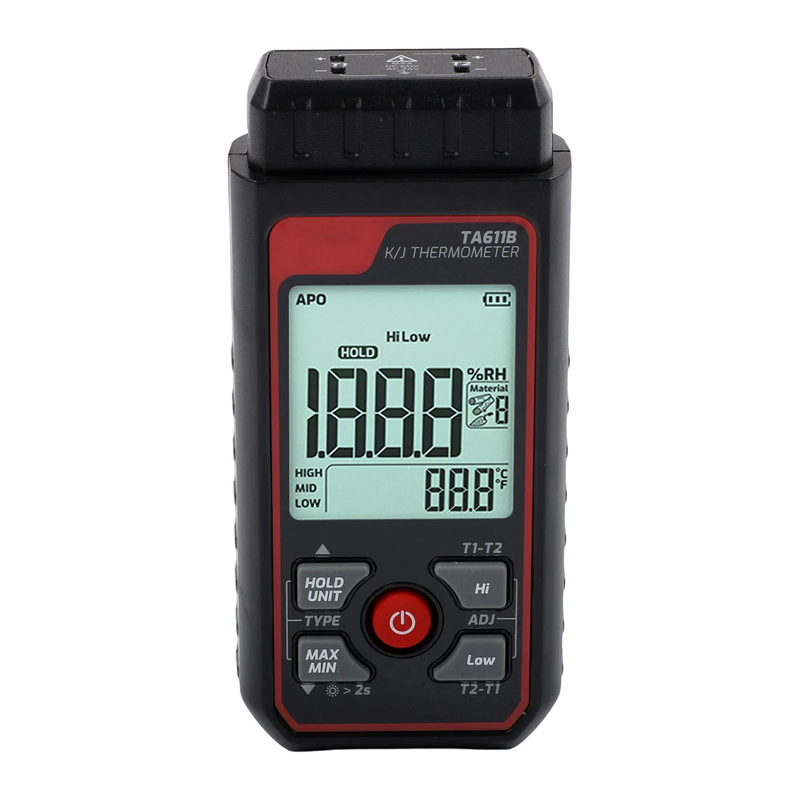 Dual Channel Digital Thermometer -328 to 2501°F with K Type Probe for Industrial Lab Use, Accurate Temperature Measurement Tool
