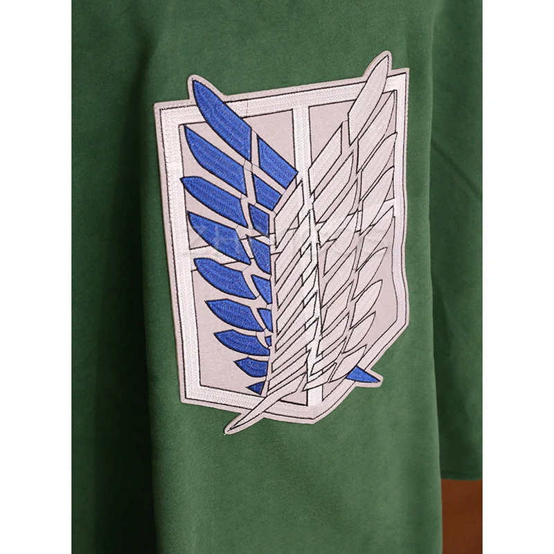 Attack on Titan Shingeki No Kyojin Survey Corps Cloak Levi Eren Cosplay Props Embroidery Green Cotton/Thickiy Ronior Hooded Cape