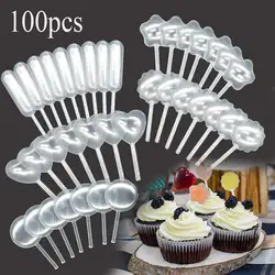 100pcs 4ml Sauce Droppers For Cupcakes Ice Cream Sauce Ketchup Pastries Macaron Stuffed Dispenser Mini Squeeze Transfer Pipettes