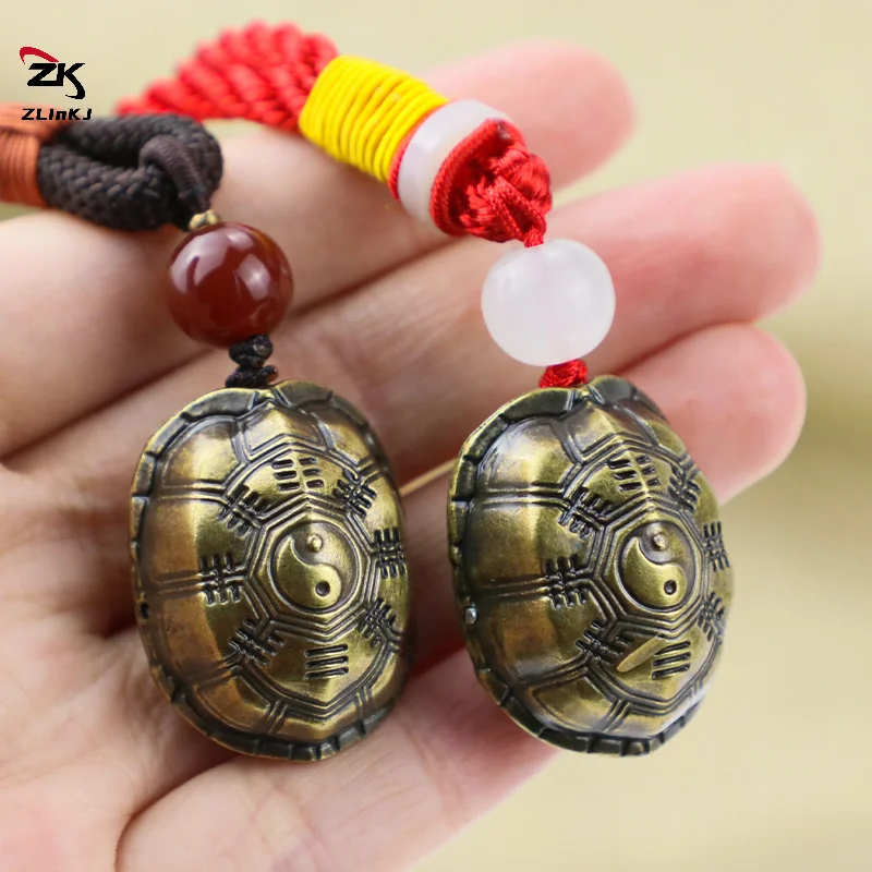 1pc Turtle Shell Pendant Fortune Divination Game Props Copper Coins Crafts Wealth Zinc Alloy Ornament Decoration