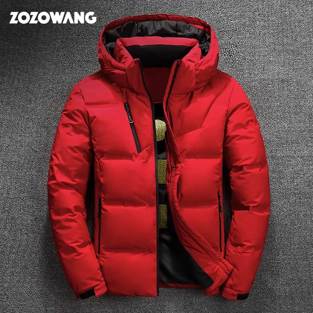 ZOZOWANG High Quality White Duck Thick Down Jacket Men Coat Snow Parkas Male Warm Hooded Clothing Winter Down Jacket Outerwear