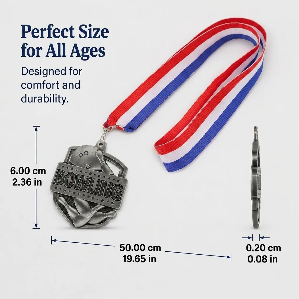 Bowling Medal Decorative Hanging Award Medal Ribbon Competition Medals for Reward Party Decoration
