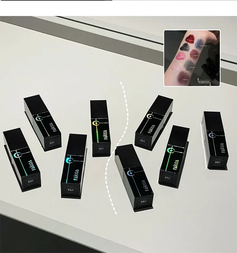 Gothic Matte Black Liquid Lipstick Moisturizer Long-Lasting Punk Blue Green Sparkling Pearl Lip Gloss Halloween Lip Glaze Makeup