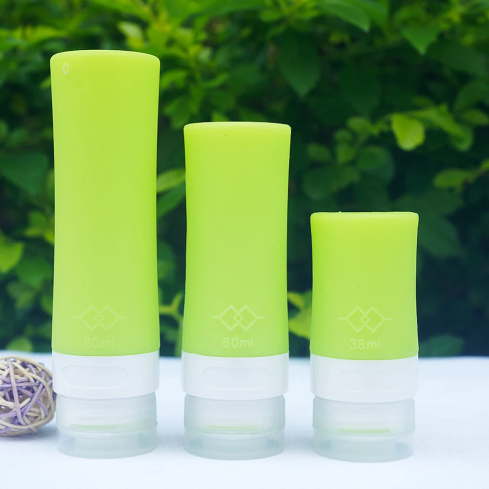 

Travel Bottles Silica Gel Disposable Containers Silicone Green Toiletries Liquid