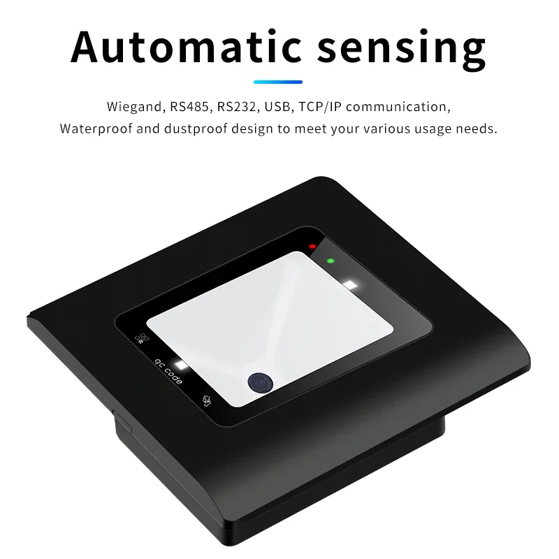Leitor de cartão de acesso de código qr 2d à prova d'água 13.56mhz ttl incorporado piscando dinâmico 12v rfid wiegand usb formato rs232 leitor de cartão rf