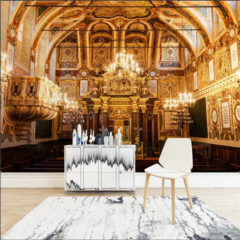 

Custom European Paris Church 3D Mural Wallpapers for Restaurant Hotel Living Room Decor Self Adhesive Wall Paper