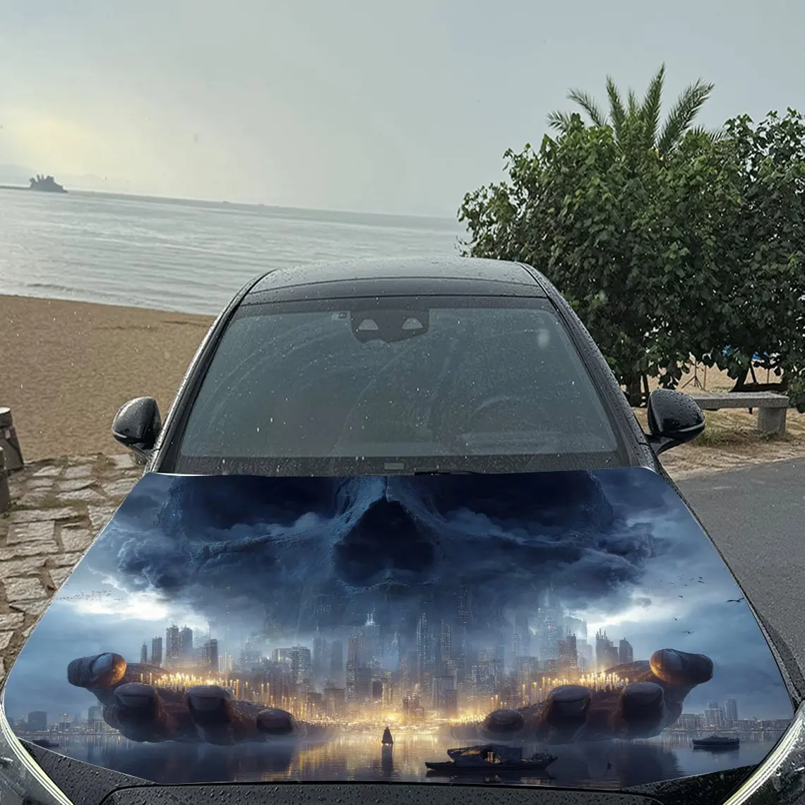 ملصقات غطاء محرك السيارة ذات النمط العملاق من Sci - fi، مقاومة للماء ذاتية اللصق، مقاومة للخدش، سهلة الالتصاق، عصا متينة من مادة PVC للسيارة #5