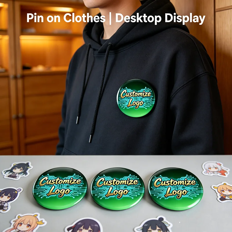 58mm Personalized DIY Round Brooches, Custom Photo Handwriting Graphic Pins, Handmade Badges As Stylish Daily Gift Accessories