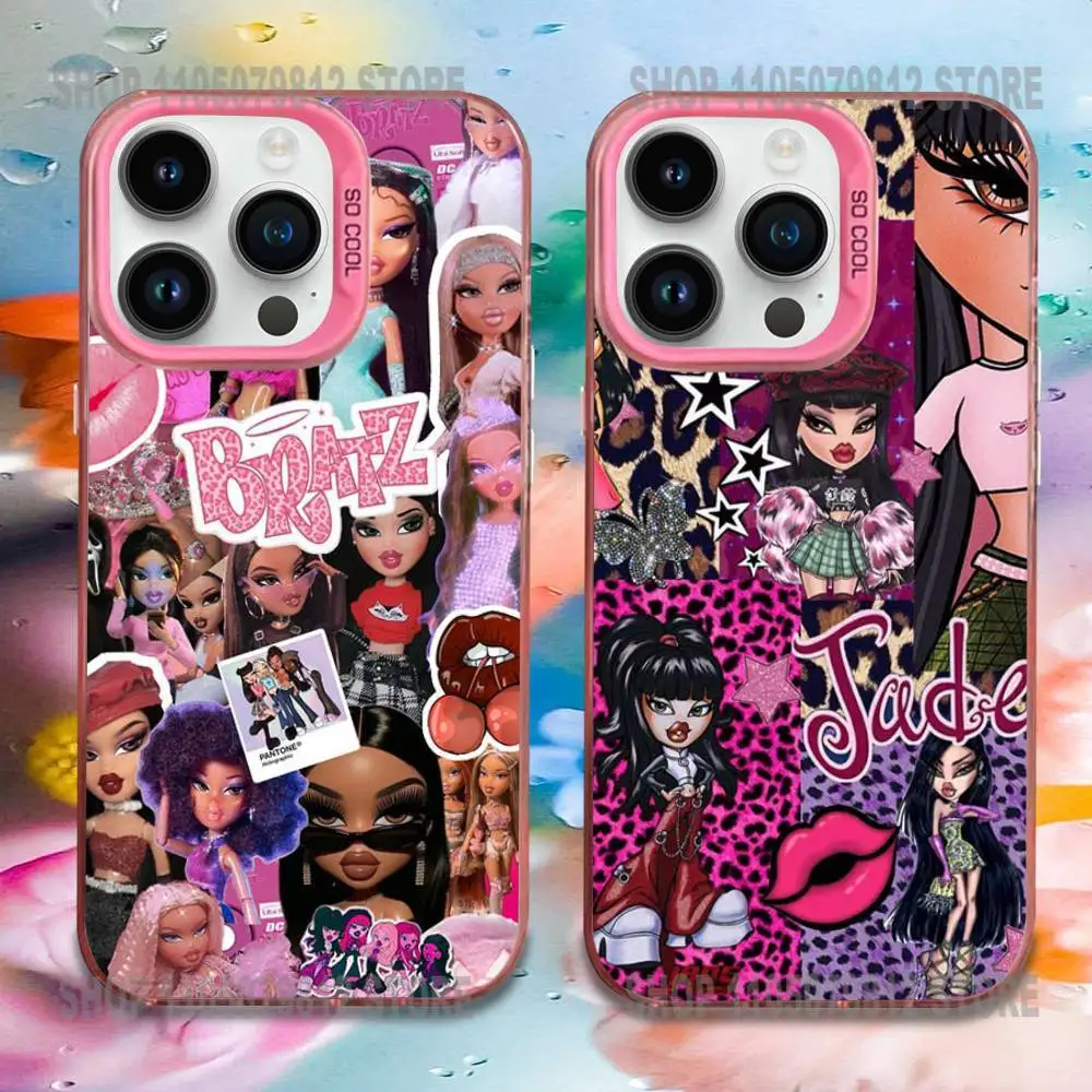 

Lovely Doll B-Bratz Phone Case For iPhone 16,15,14,13,12,11,Mini,Pro,E,MAX Pink Candy Matte Shockproof Cover