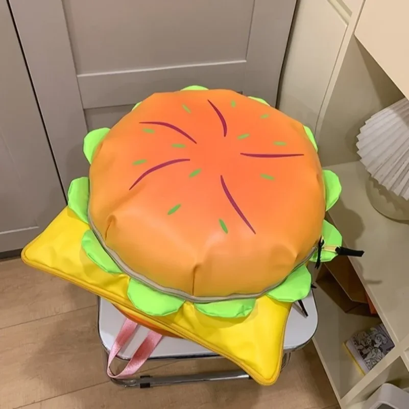 Funny Large Capacity Cheeseburger Backpack Waterproof Lovely Style School Rucksack Multi-layer Burger Backpack For Women Men
