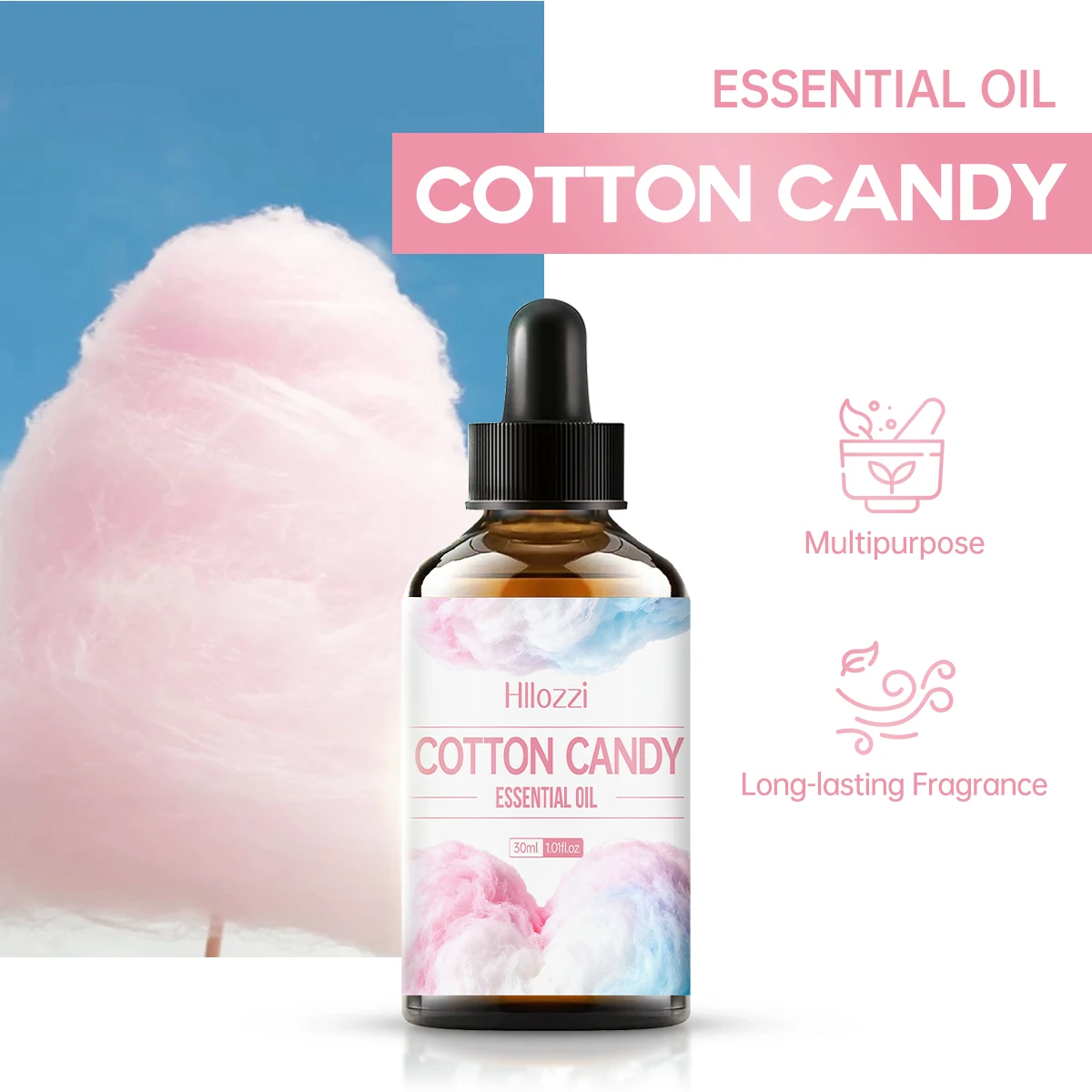 زيت حلوى القطن العطري، رائحة الحلوى المنفوشة الحلوة، يخلق مزاجًا مرحًا سعيدًا للمنزل، موزع الروائح العلاجية، تخفيف التوتر.