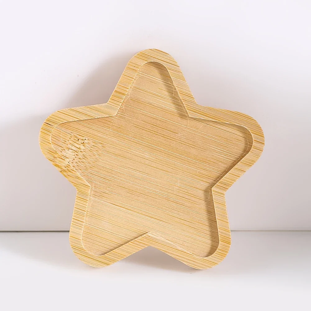 Five-pointed Star Groove Storage Tray Base Wooden Coasters Anti-scalding Mat DIY Handmade Home Art Ornaments Creative Toys