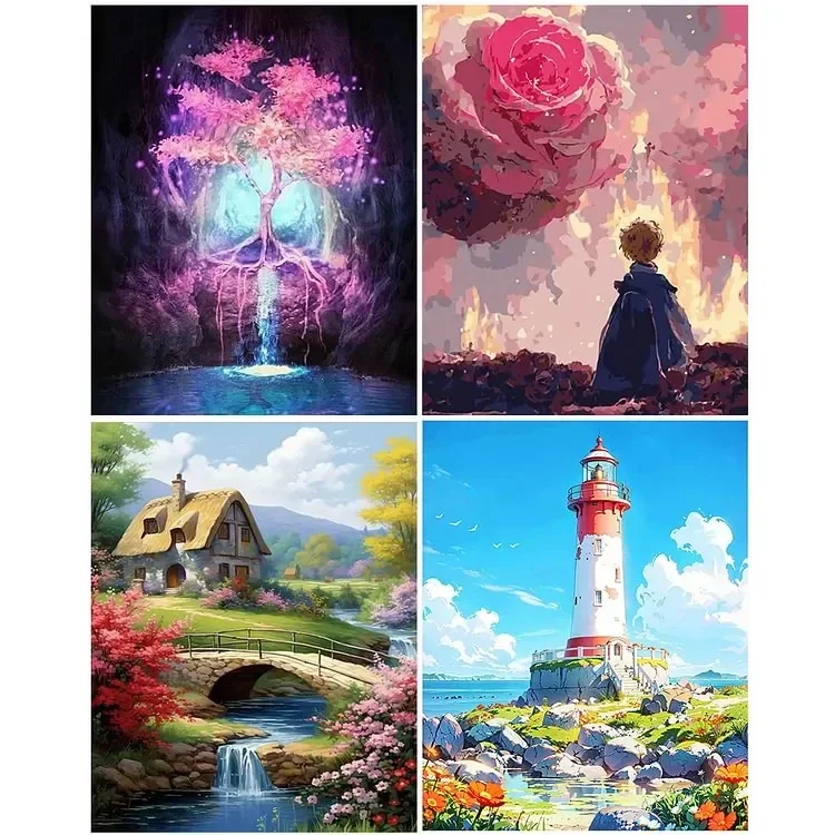 

Digital Oil Painting Landscape Beautiful Home Decor Art Canvas Kit Painting By Numbers Exquisite Gift For Family And Friends