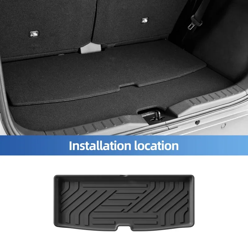 RHD-Fußmatten für Nissan Sakura EV 2020 - 2024, Rechtslenker, Kofferraummatte, TPE 3D-Fußmatte, Zubehör, SCHWARZ – Detail 3