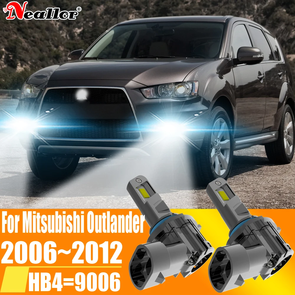 

2x HB4 9006 P22d Led Fog Light Canbu Car Bulb High Power Xenon White Headlight Diode Lamp 12v For Mitsubishi Outlander 2006~2012