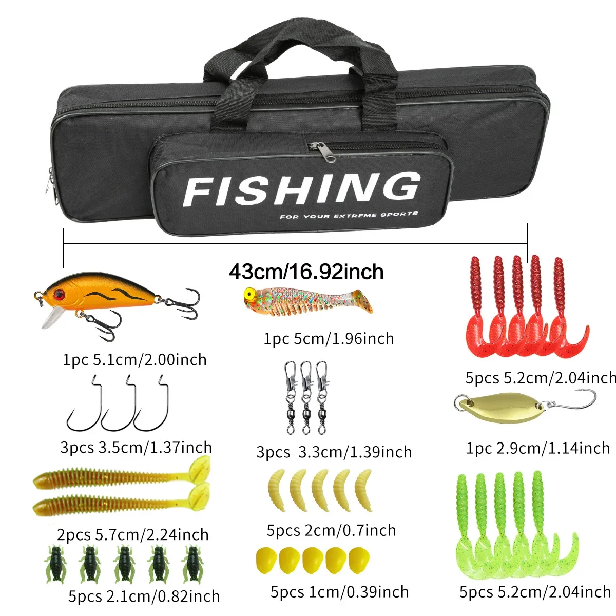 1.8M Carbon Fiber 4 Sections Cast Sea Lure Rod Full Fishing Tackle Set with Spinning Reel Minnow Soft Lures Complete Fishing Kit - view 3