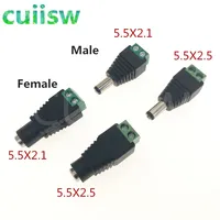 5PCS male and female DC Power plug 5.5 x 2.1MM 5.5*2.5MM 3.5*1.35MM 12V 24V Jack Adapter Connector Plug CCTV 5.5x2.1 2.5 1.35