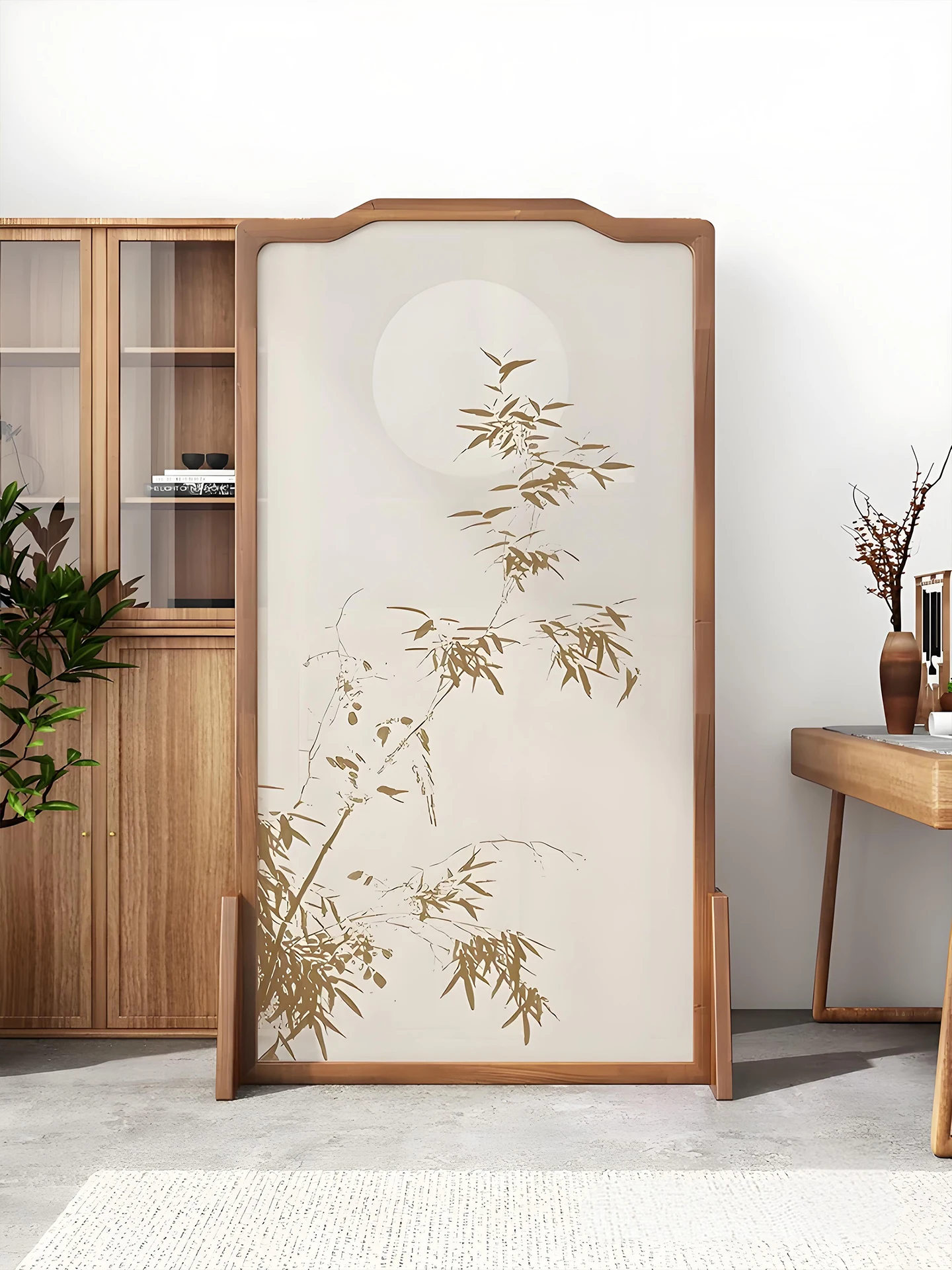 

Screen partition living room new Chinese style bed barrier background wall movable