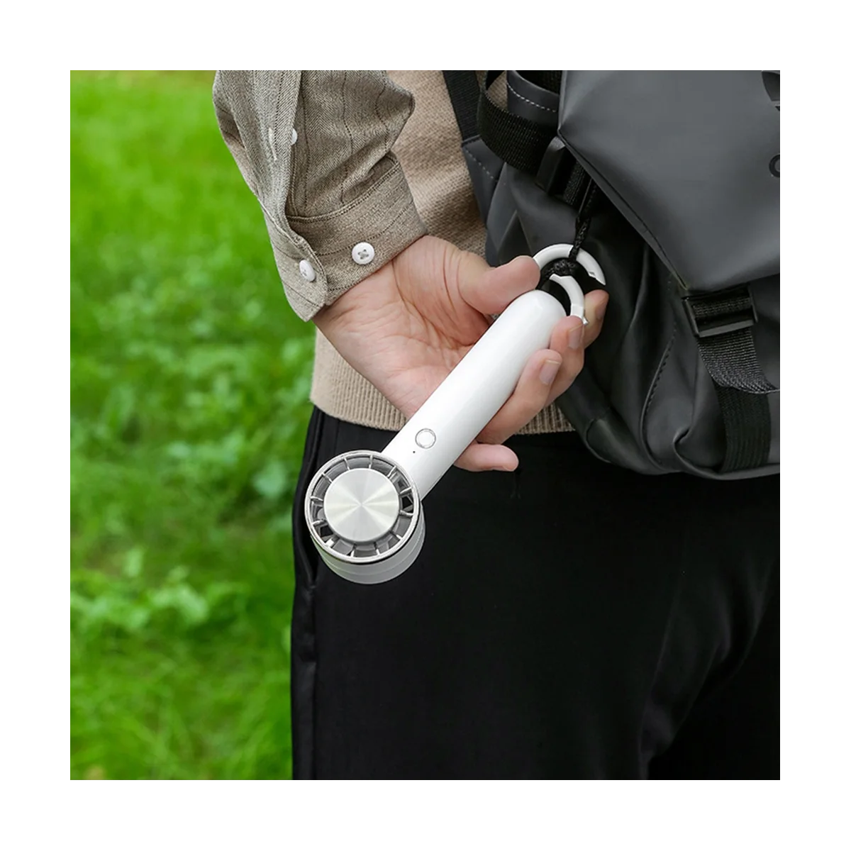 ポータブルハンドファン,2000mahバッテリー,半導体,充電式,冷蔵,夏用-白