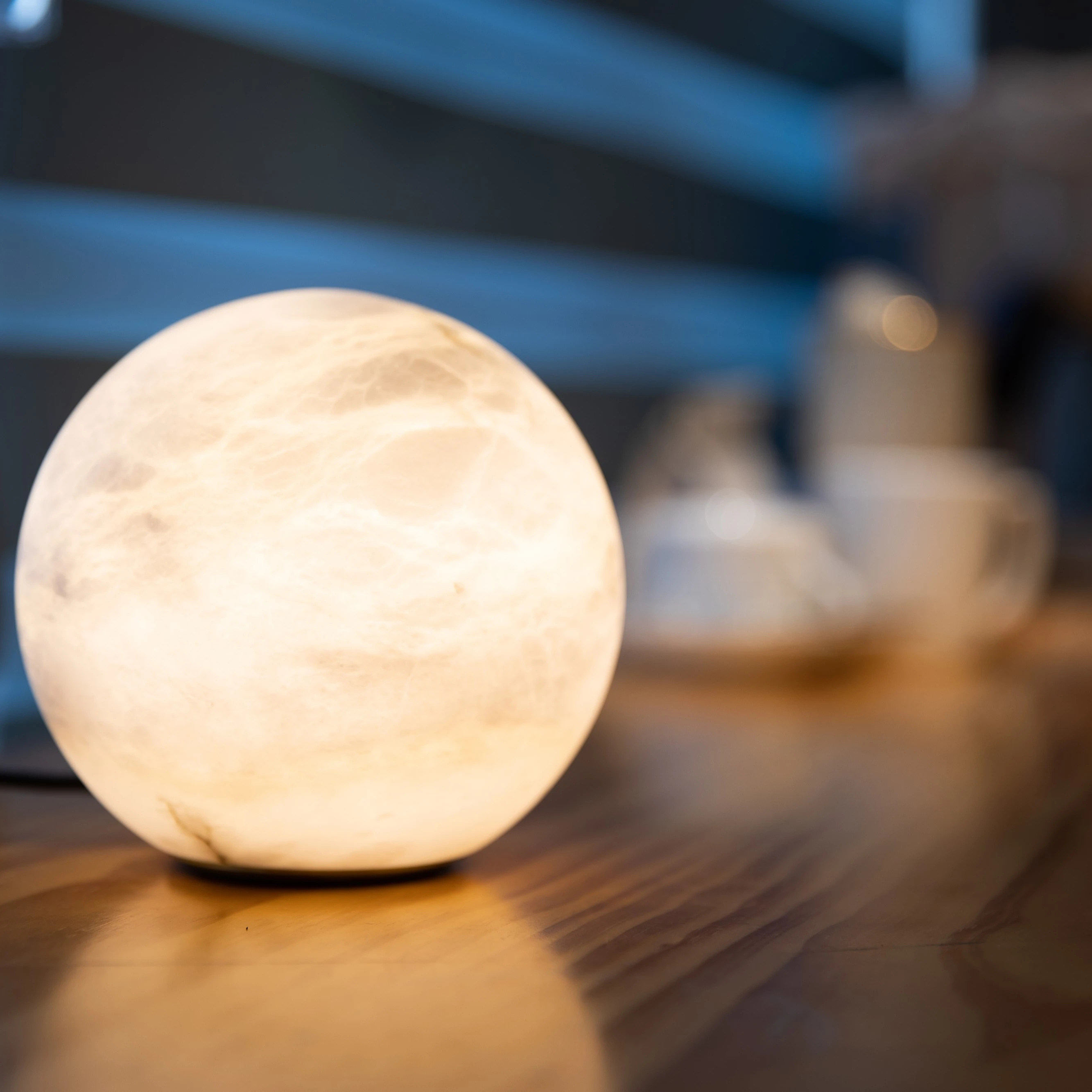 Modern Nature spanish marble moon ball bedside living room night table lamps lights decoration home decor luxury