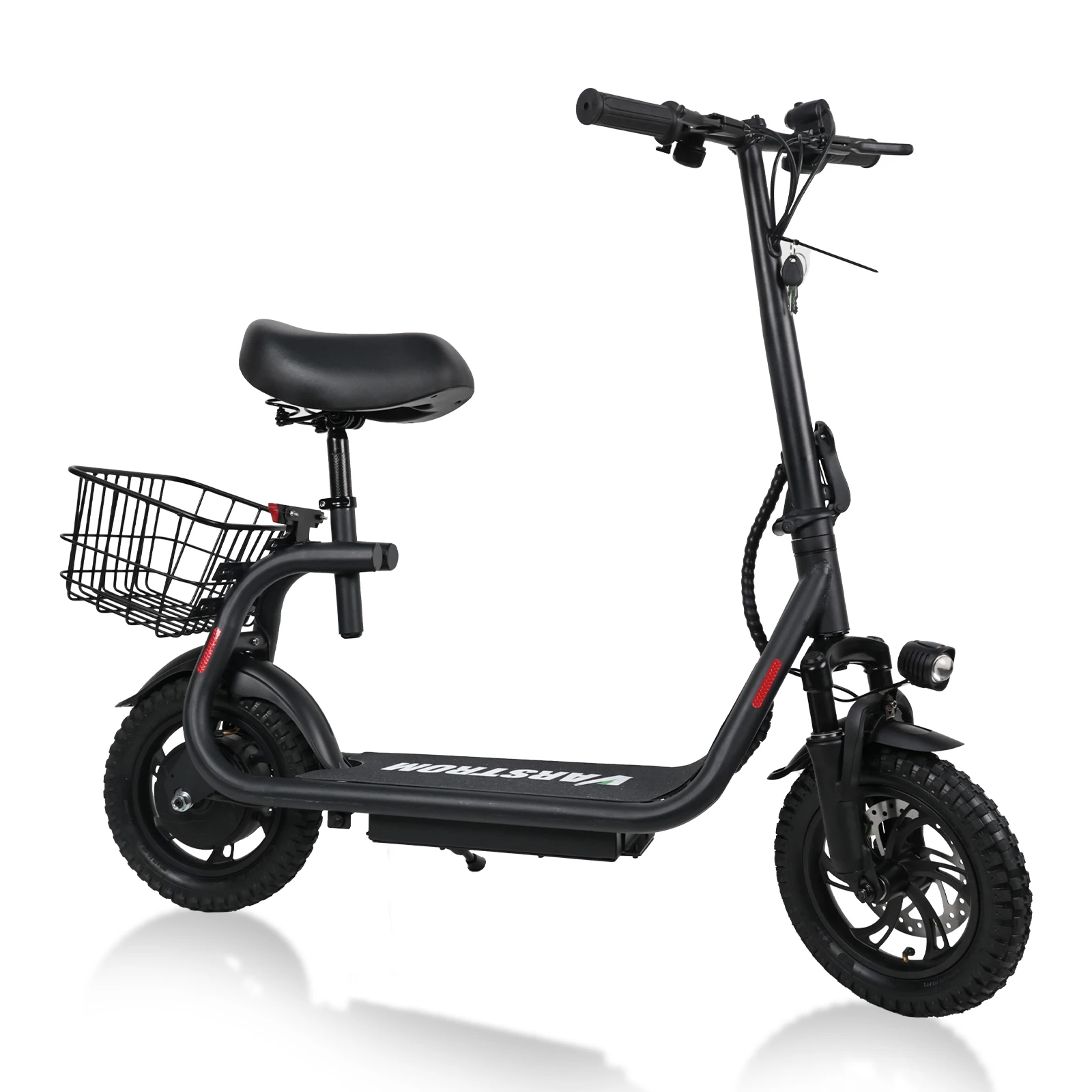 [EU Direktversand] Elektroroller 12 Zoll 500W (Spitzenleistung 750W) Erwachsenen-Roller 35KM Maximale Reichweite Roller mit Sitz und Korb