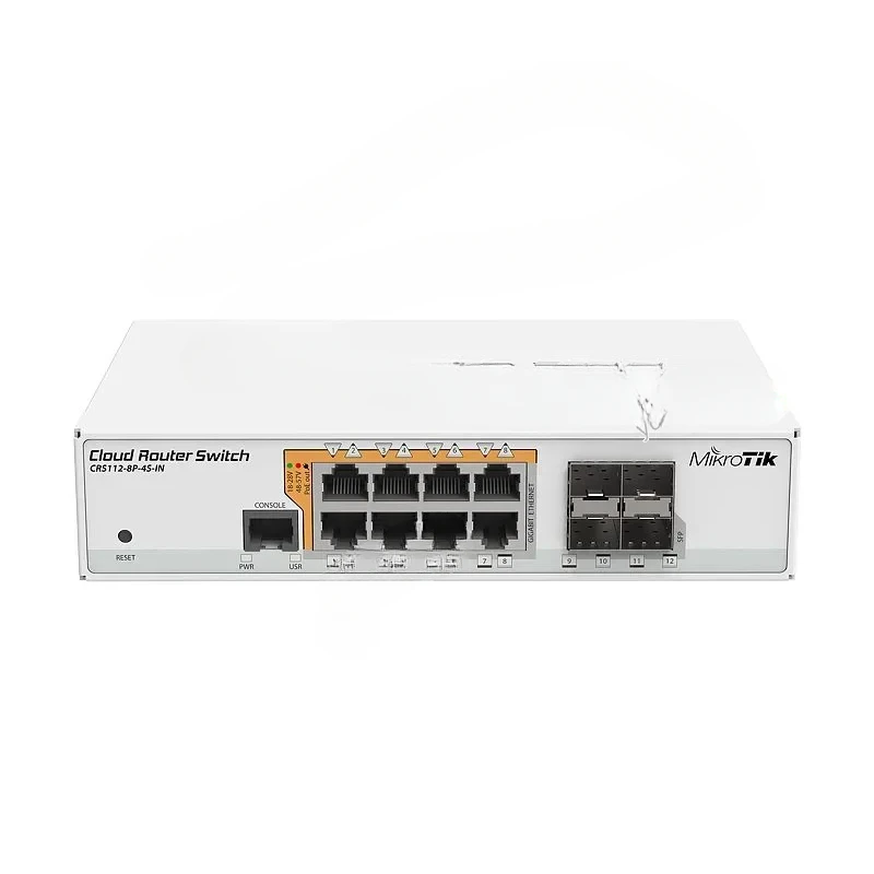 for CRS112-8P-4S-IN Full Gigabit Eight Electrical Ports Four Optical   Switch Desktop Version 90% New