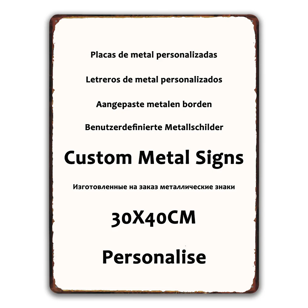 Dropshipping Custom Signs Vintage Signboard Personalise metal wall art plate Retro Plaques Customize 20x30cm / 30x40cm