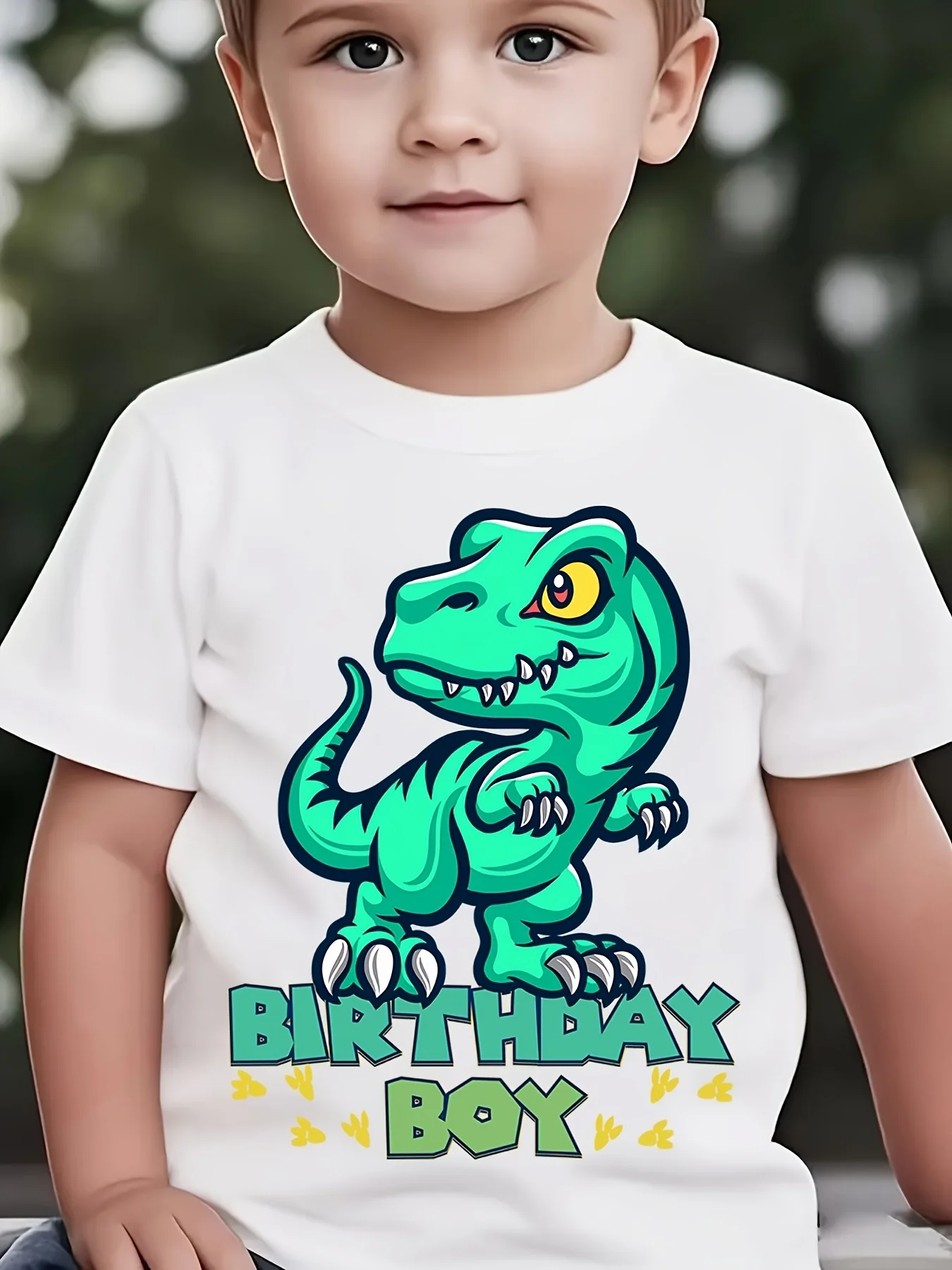Kids Boys Girls Family Matching T Shirt Birthday Boy Cute Green Dinosaur Slogan Graphic Print Short Sleeve Tee Casual Tops