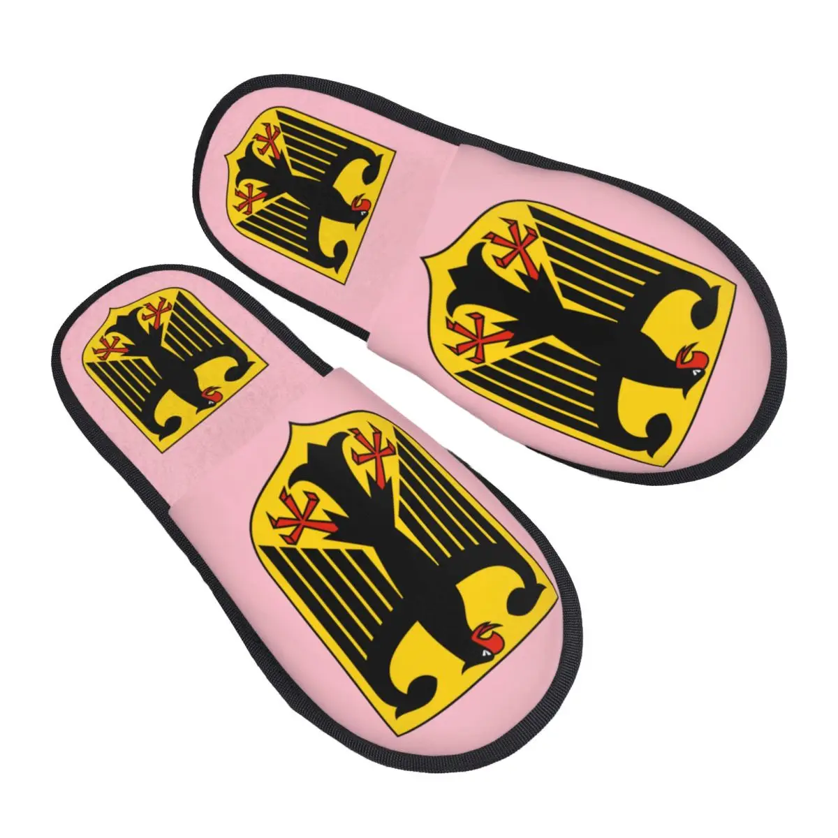 Custom Coat Of Arms Of Germany House Slippers Women Comfy Memory Foam German Flag Eagle Slip On Hotel Slipper Shoes