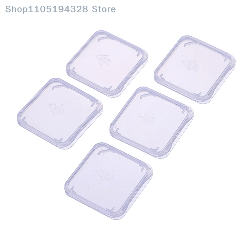 10pcs 5x4x1cm Portable Lightweight Clear Memory Card Case Box Protective Case for SD SDHC MMC XD CF Card