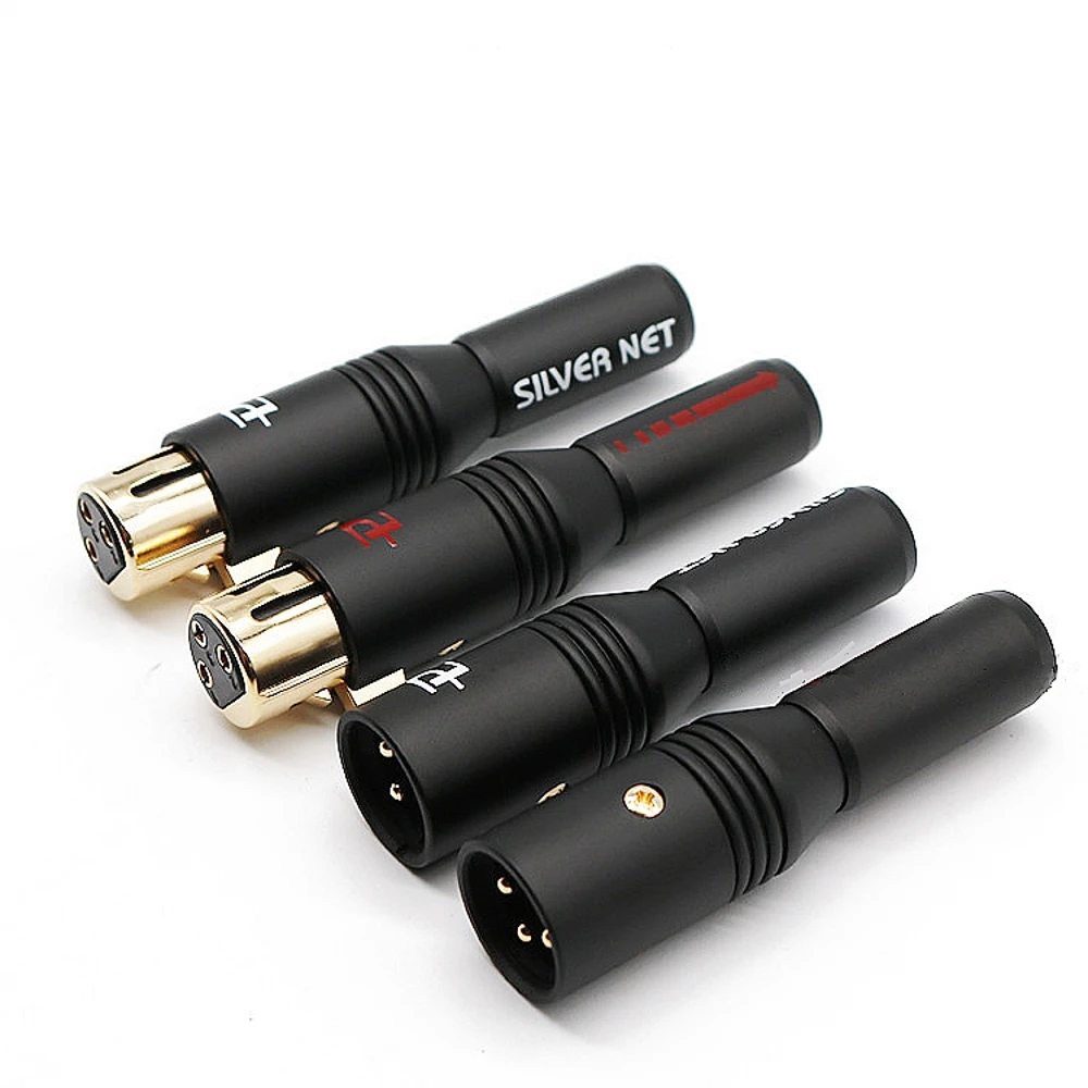 

4Pcs Hifi 24K Gold Plated XLR Plug Male Female Connector DIY Audio Cable Adapter