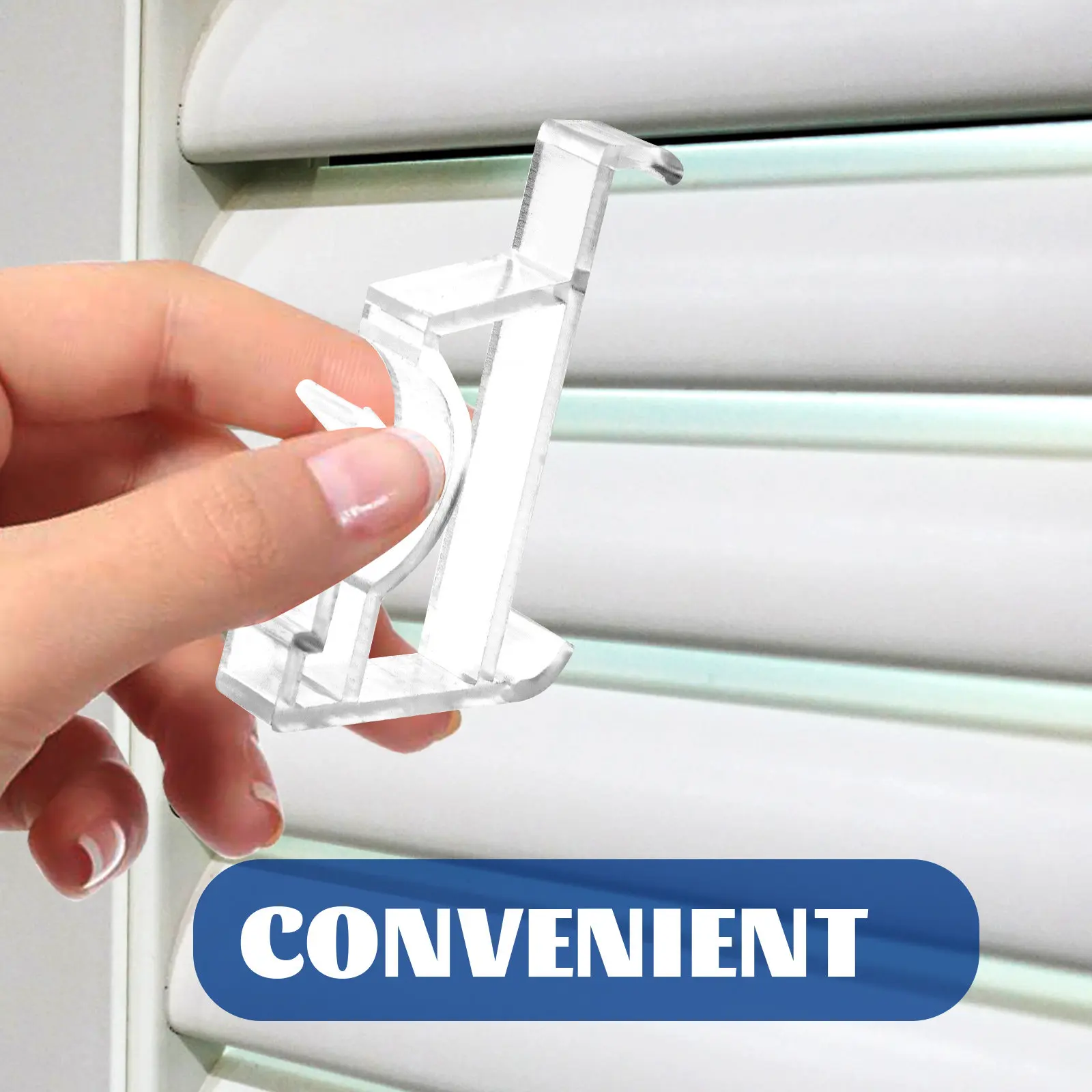 Valance Clips for Blinds – 2 Sets Heavy-Duty Plastic Blind Clamps, Easy Install, Hidden Design for Window Curtains