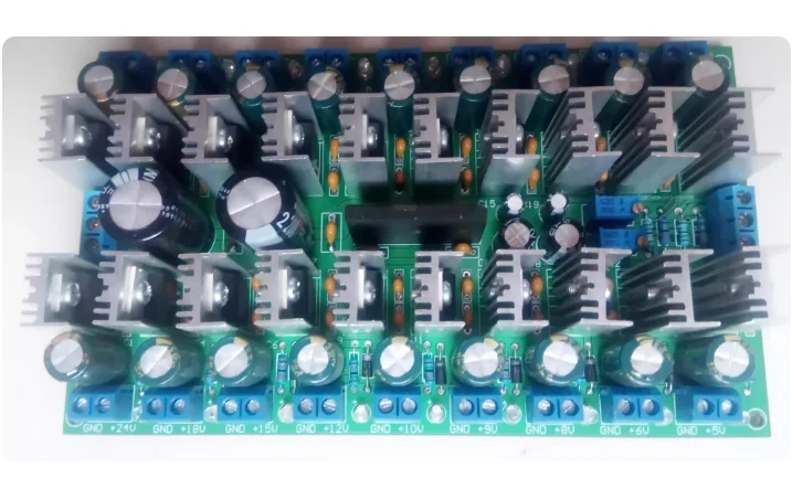 

Multi Channel Regulated Power Supply 20 Channel Output 78 7912 Three Terminal Regulator LM317 337 Adjustable Circuit Module