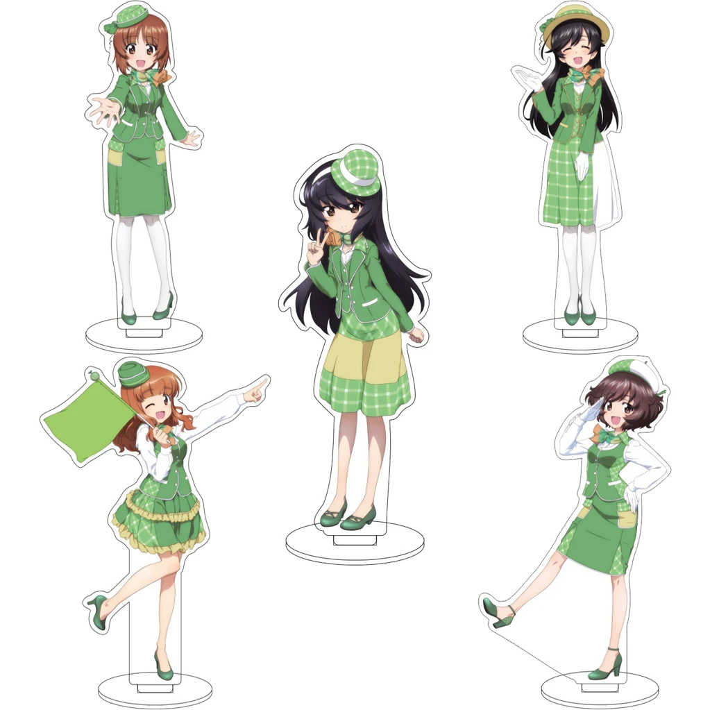 16CM Anime Girls und Panzer Miho Nishizumi Saori Takebe Hana Isuzu Yukari Akiyama Acrylic Stand Figure Cos Ornaments Gifts