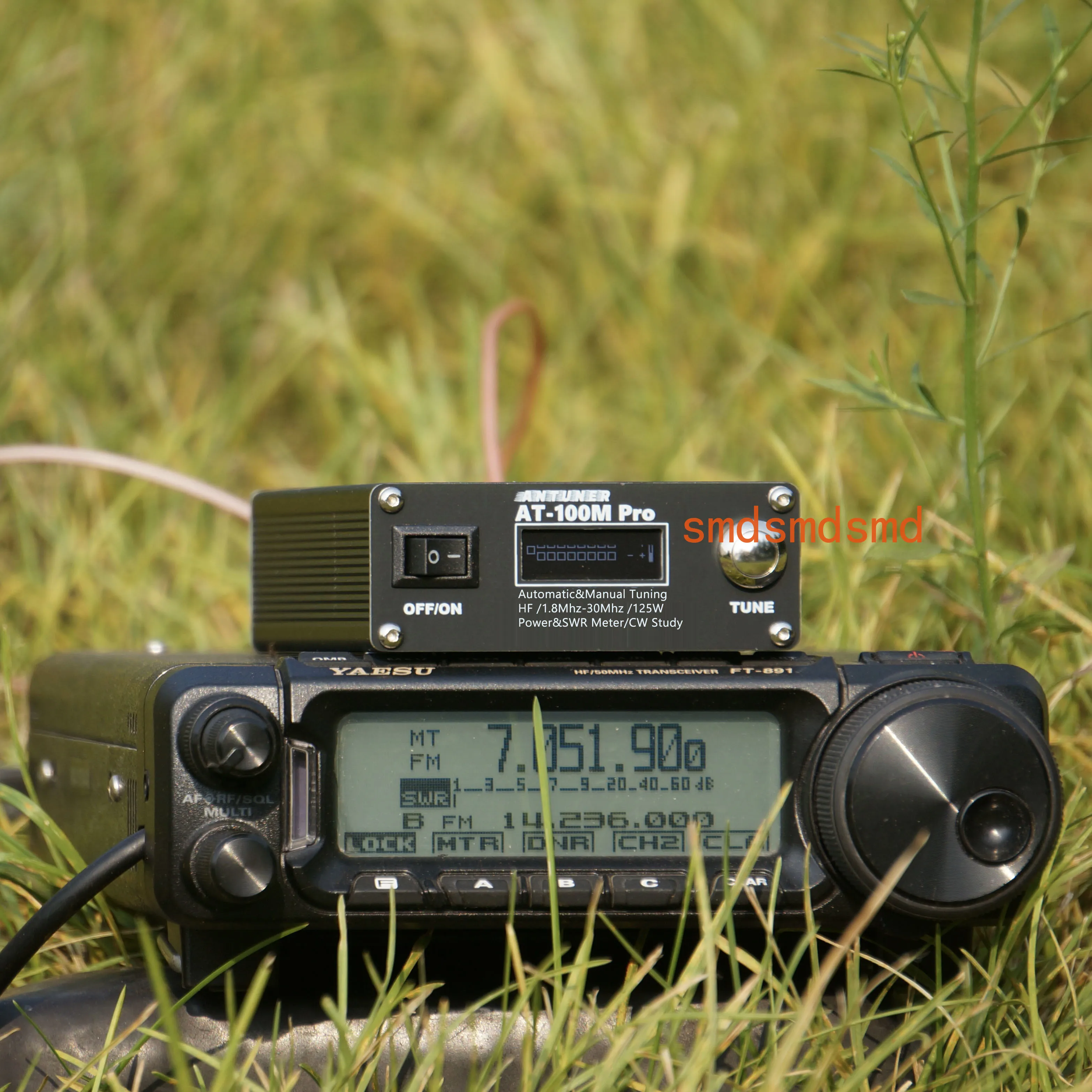 AT100M Pro 100W Antenna Tuner 1.8mhz - 30mhz, Built-in Standing Wave/Power Meter, Supports Morse Code Practice