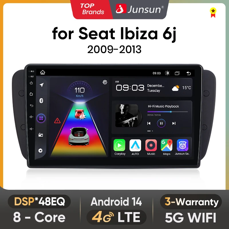 Android Autoradio für Seat Ibiza MK4 6J 2009-2013 Multimedia Player CarPlay Android Auto GPS